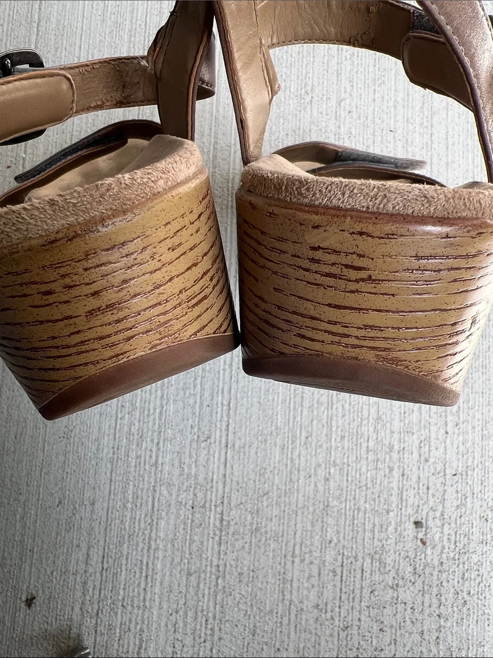 Dansko Laurie Taupe Leather Slingback Wedge Sandals EU 40